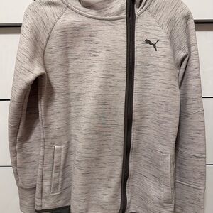 Puma Gray Zip-Up Hoodie Sweatshirt